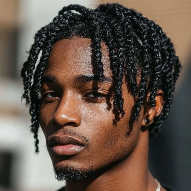 Afro Twist Black Dreadlock Men's Hairstyle