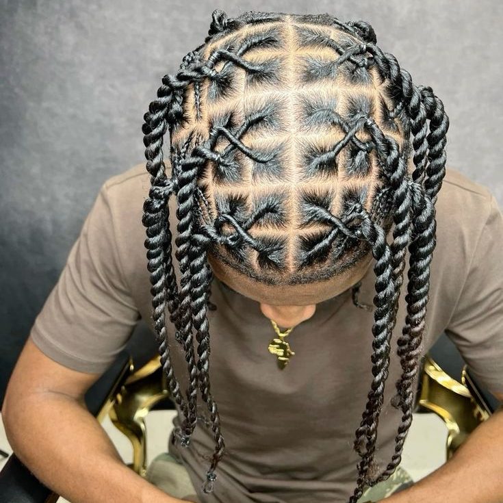 Black Medium Braided Dreadlock men