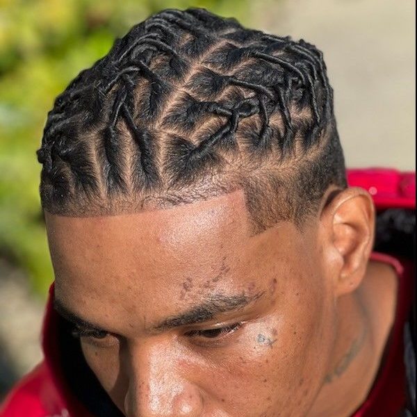 Braided Taper Fade Loc Style