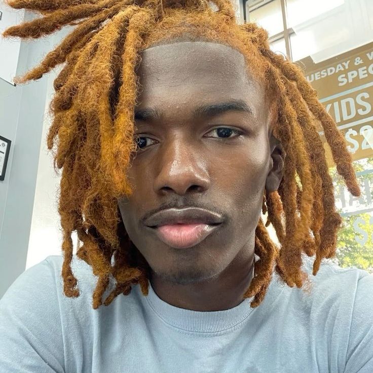 Ginger Colored Dreadlock Hairstyle For Men