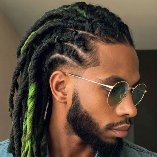 Green and Black Dreadlock style for Men