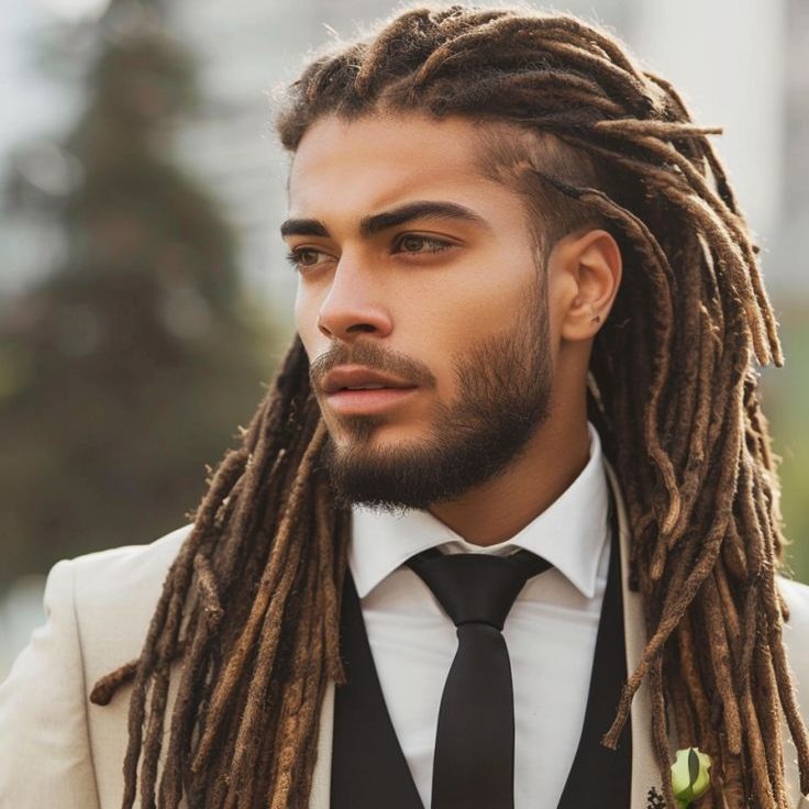 Long Dreadlock Fringe Hairstyle for Men