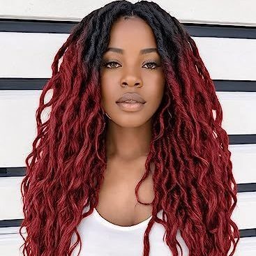 Woman Red Bohemian Locs