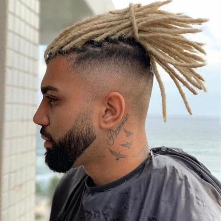 Colored Hightop Dreadlocks with shaved sides